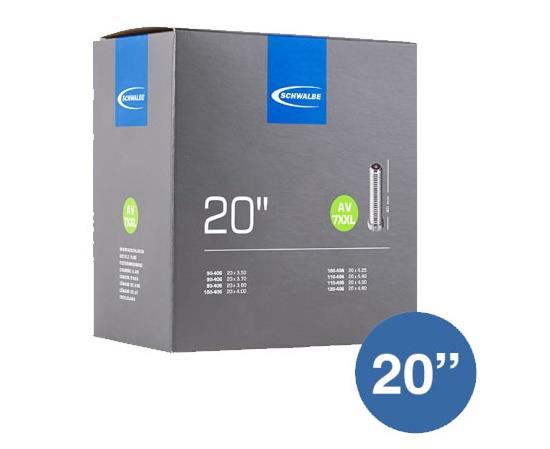 Schwalbe Binnenband AV7XXL, Fatbike 20x4.00-4.90. ETRTO 90/120-406, schrader/autoventiel 40mm Product Info